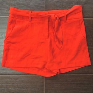 Bright Orange Red Tie Shorts
